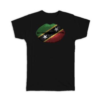 Lips Saint Kitts And Nevis Flag : Gift T-Shirt Expat Country For Her Women Feminine Sexy Lipstick