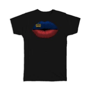 Lips Liechtenstein Flag : Gift T-Shirt Citizen Expat Country For Her Woman Feminine Sexy Souvenir