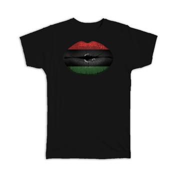 Lips Lybian Flag : Gift T-Shirt Lybia Expat Country For Her Women Woman Feminine Souvenir