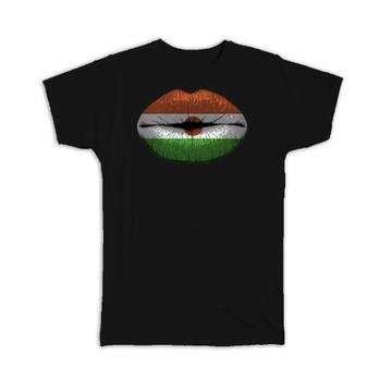 Lips Niger Flag : Gift T-Shirt African Expat Country For Her Woman Feminine Souvenir Lipstick