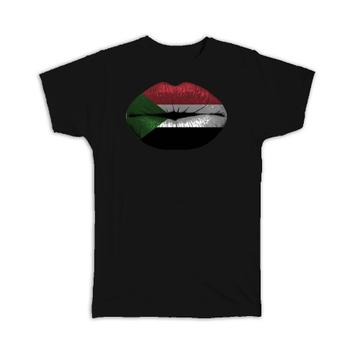 Lips Sudanese Flag : Gift T-Shirt Sudan Expat Country For Her Woman Feminine Souvenir