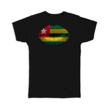 Lips Togolese Flag : Gift T-Shirt Togo Expat Country For Her Woman Feminine Women Sexy Flags Lipstick