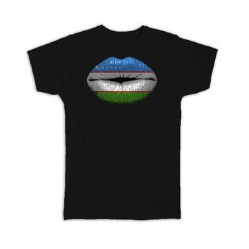 Lips Uzbek Flag : Gift T-Shirt Uzbekistan Expat Country For Her Woman Feminine Lipstick Women