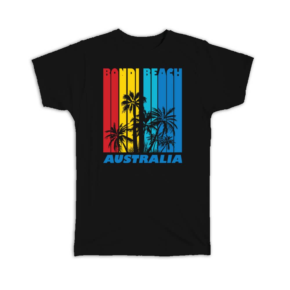 Gift T-Shirt : Bondi Beach Australia Tropical Palm Tree Expat Country Tourism - Picture 7 of 9