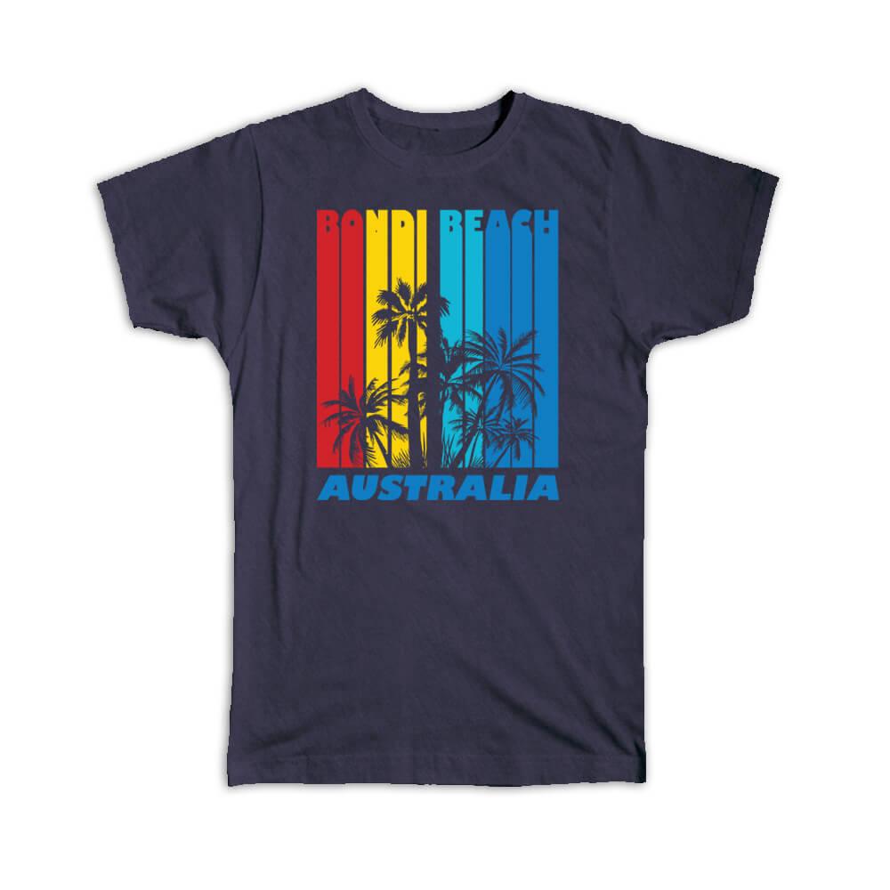 Gift T-Shirt : Bondi Beach Australia Tropical Palm Tree Expat Country Tourism - Picture 8 of 9