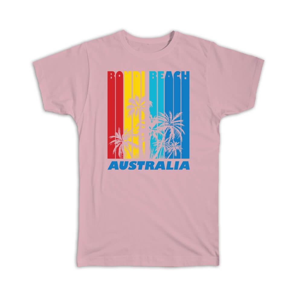 Gift T-Shirt : Bondi Beach Australia Tropical Palm Tree Expat Country Tourism - Picture 9 of 9