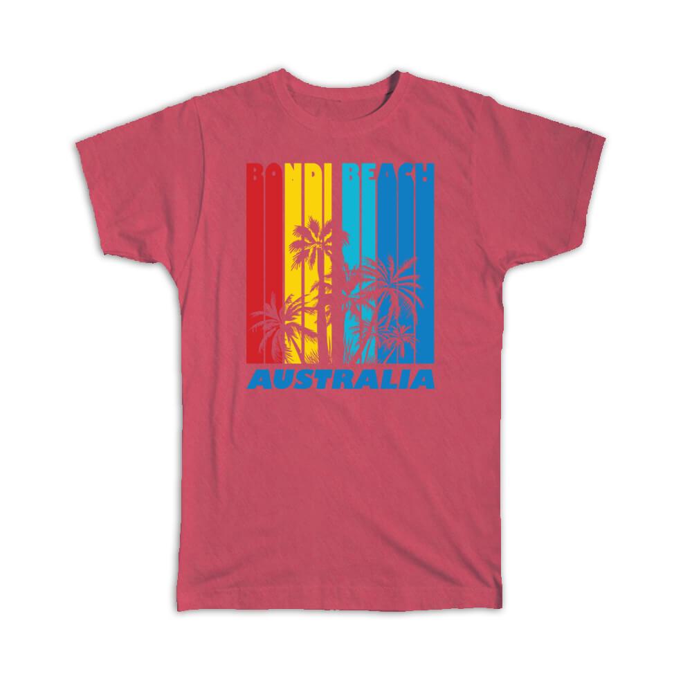 Gift T-Shirt : Bondi Beach Australia Tropical Palm Tree Expat Country Tourism - Picture 3 of 9