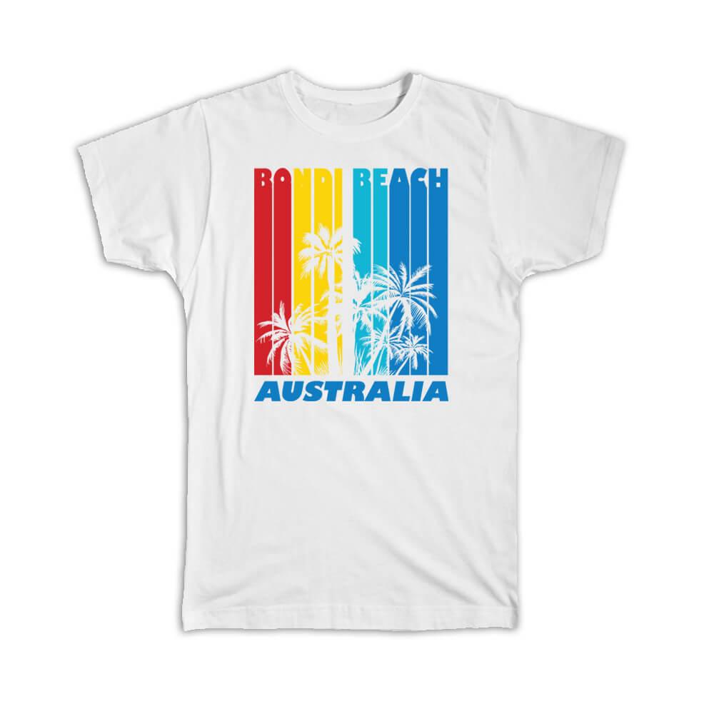 Gift T-Shirt : Bondi Beach Australia Tropical Palm Tree Expat Country Tourism - Picture 5 of 9