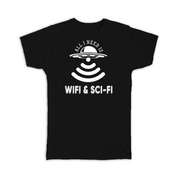 Wifi Sign : Gift T-Shirt Flying Saucer Aliens Ufo Science Fiction Day Funny Wall Decor Art