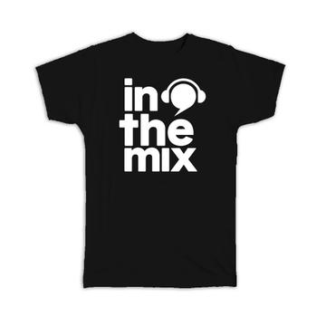 In The Mix Black And White Wall Poster Decor : Gift T-Shirt Headphones Musical Card