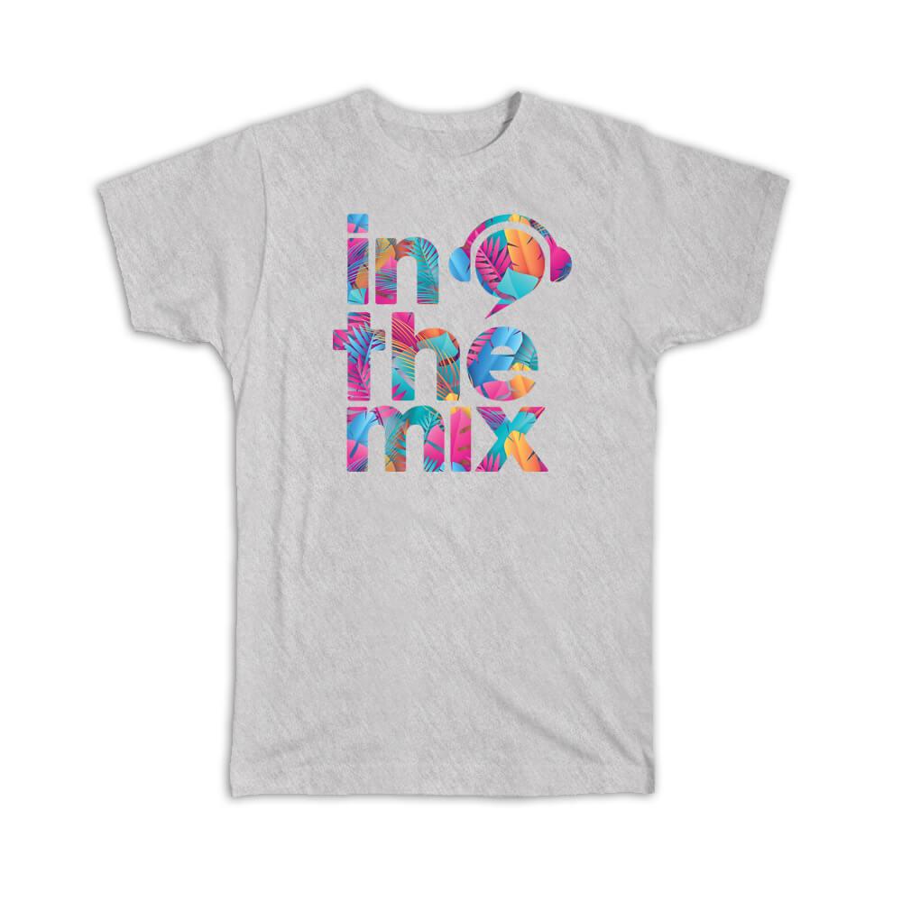 Gift T-Shirt : Musical Stylish Poster In The Mix Letters Stamped Colorful Print