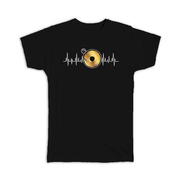Gold Vinyl Record Turntable Musical Wall Poster : Gift T-Shirt Music Is Life Card Art