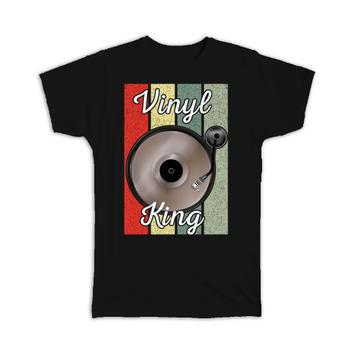 Vinyl King Retro Art Print Record Music Gradient : Gift T-Shirt Turntable Colors Poster