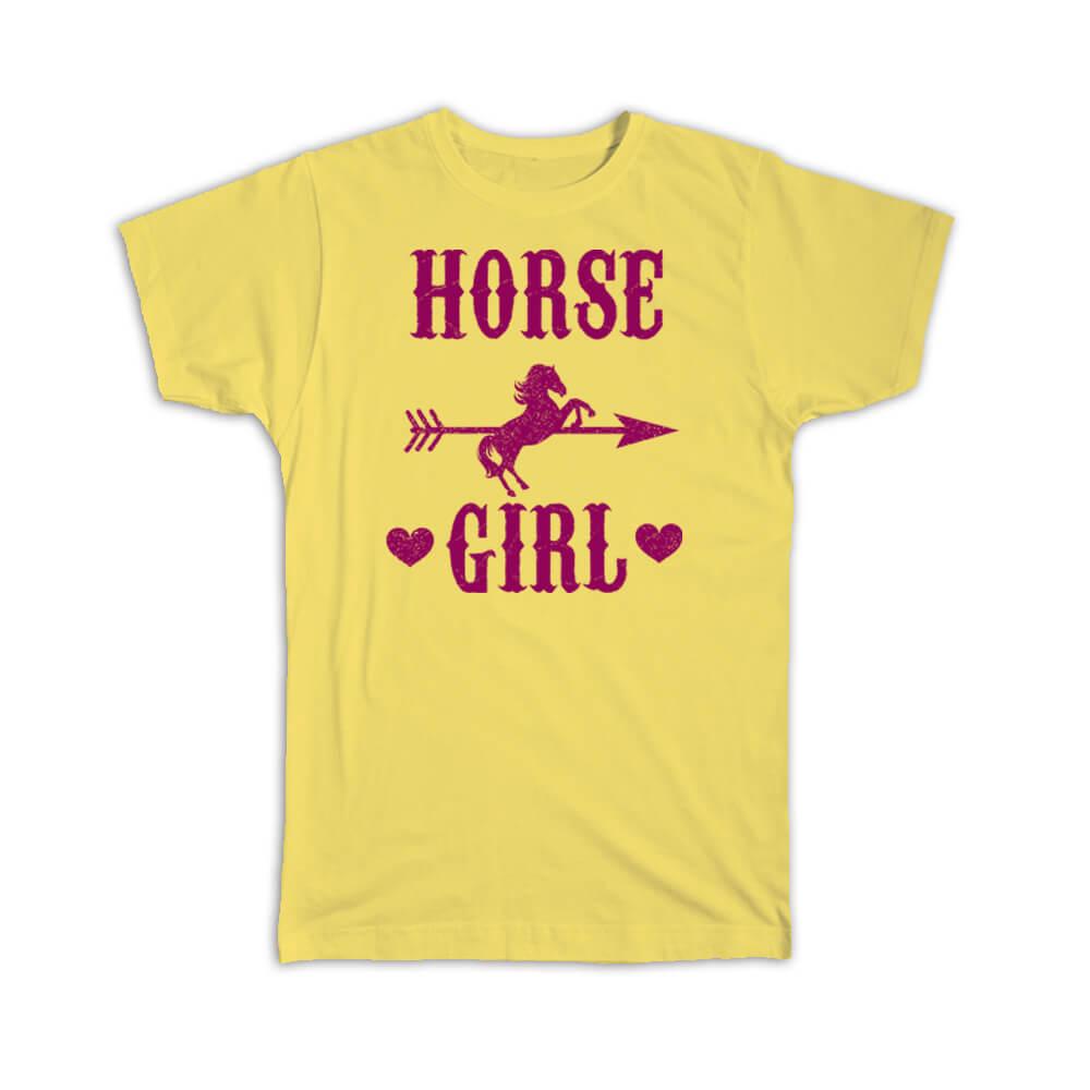 Gift T-Shirt : Horse Girl Glitter For Best Friend Forever Animal Silhouette