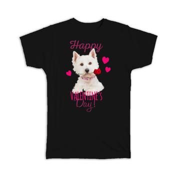 West Highland White Terrier Rose : Gift T-Shirt Valentines Day Love Dog Puppy Pet Animal