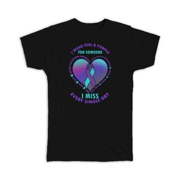 I Wear Teal And Purple : Gift T-Shirt Suicide Prevention Awareness Hope Mental Health