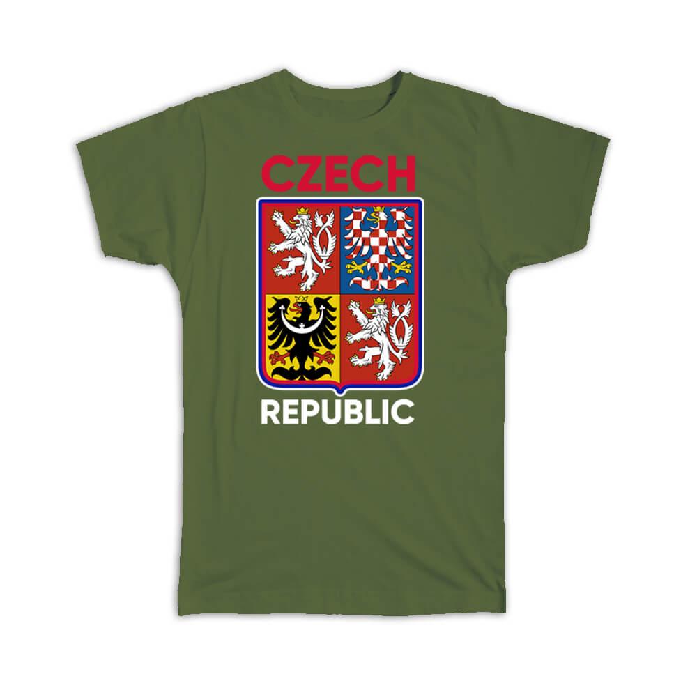 Gift T-Shirt : Coat Of Arms Czech Republic Lion Eagle National Symbol Vintage