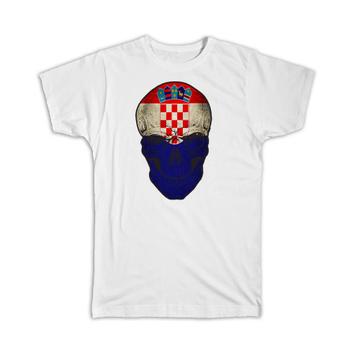 Croatia Flag Skull : Gift T-Shirt Croatian National Colors