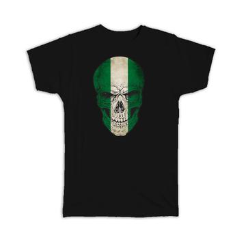 Nigeria Flag Skull : Gift T-Shirt Nigerian National Colors