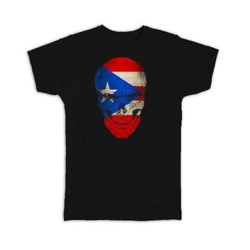 Puerto Rico Flag Skull : Gift T-Shirt Rican Boricua National Colors