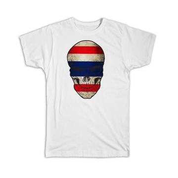 Thailand Flag Skull : Gift T-Shirt Thai National Colors