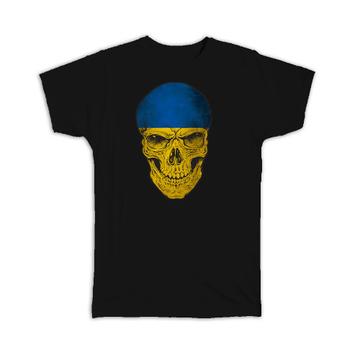 Ukraine Flag Skull : Gift T-Shirt Ukrainian National Colors