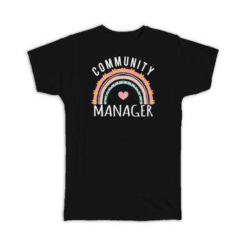 For Best Community Manager : Gift T-Shirt Cute Art Print Hearts Occupation Stripes