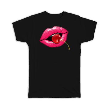 Cherry Lips Mouth : Gift T-Shirt Vintage Retro Poster Berry Sexy Romantic Lipstick