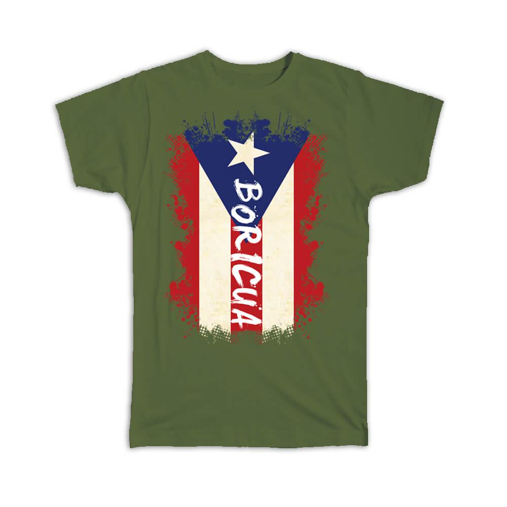 Gift T-Shirt : Puerto Rico Boricua Rican Flag Symbol Caribbean Nation - Picture 7 of 12