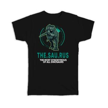 Thesaurus Dinosaur : Gift T-Shirt For Kids Child Dino Lover School Letters Spelling Cute Art Print