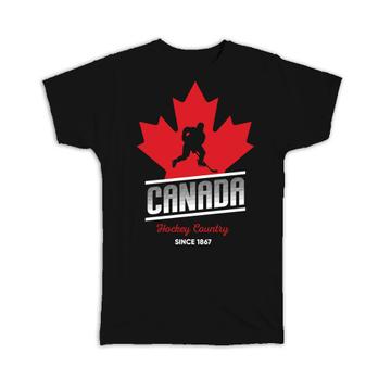Canada Hockey County : Gift T-Shirt For Canadian Ice Player Maple Leaf Flag National