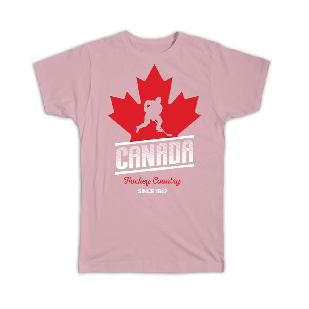 Gift T-Shirt : Canada Hockey County For Canadian Ice Player Maple Leaf