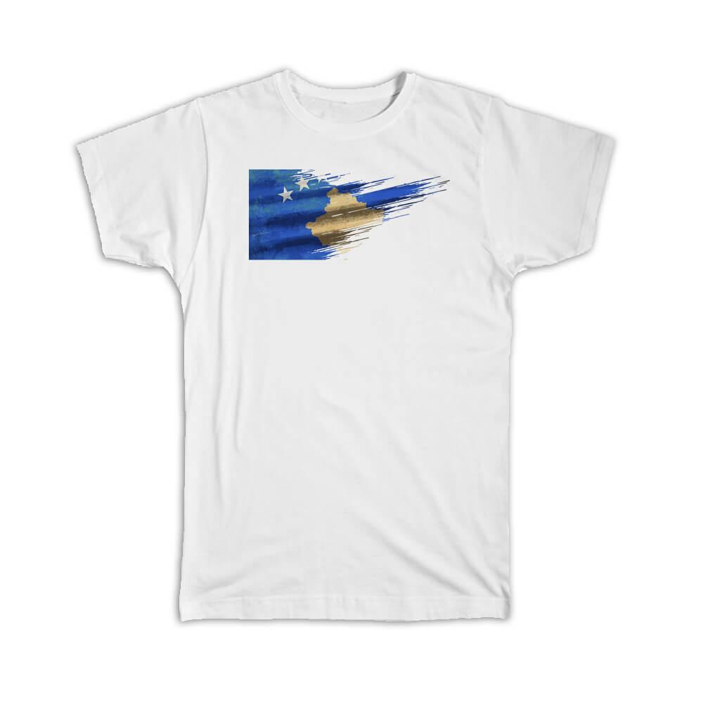 Gift T-Shirt : Kosovo Flag Kosovan Travel Expat Country Artistic
