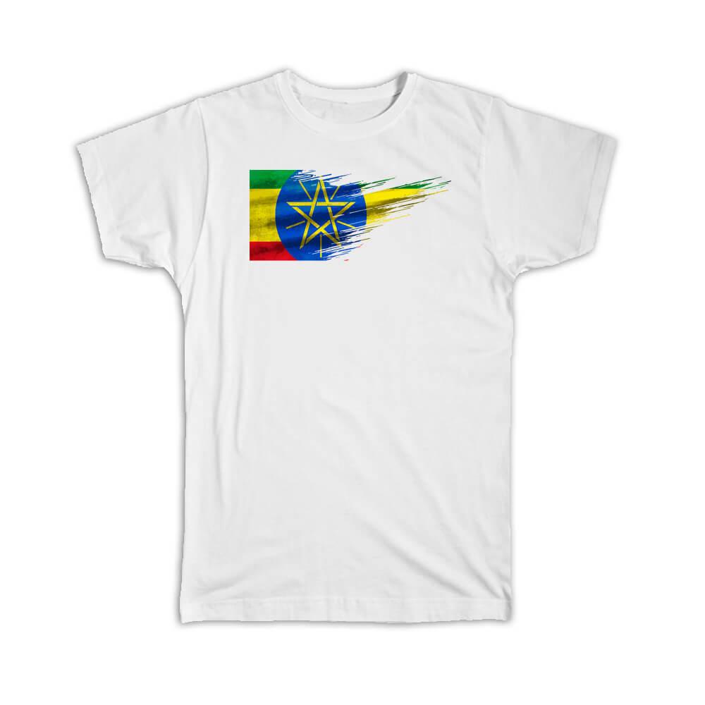 Gift T-Shirt : Ethiopia Flag Modern Country Expat