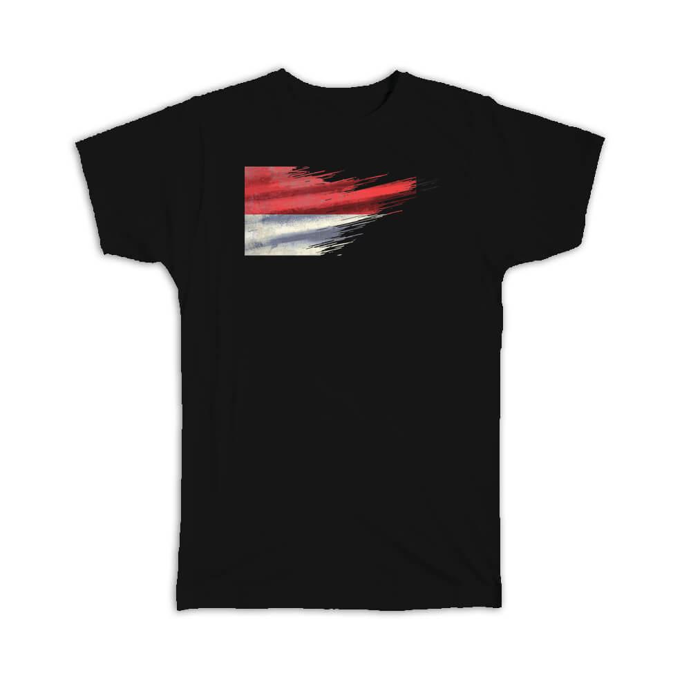 Gift T-Shirt : Indonesia Flag Modern Country Expat