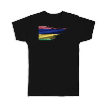 Mauritius Flag : Gift T-Shirt Modern Country Expat