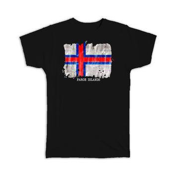 Faroe Islands Flag : Gift T-Shirt Europe Travel Expat Country Watercolor