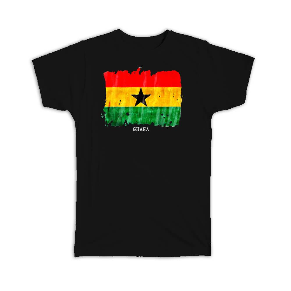 Gift T-Shirt : Ghana Flag Africa Travel Expat Country Watercolor