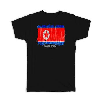 North Korea Flag : Gift T-Shirt Asia Travel Expat Country Watercolor