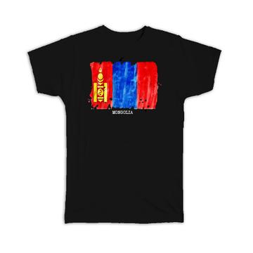 Mongolia Flag : Gift T-Shirt Asia Travel Expat Country Watercolor