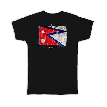 Nepal Flag : Gift T-Shirt Asia Travel Expat Country Watercolor