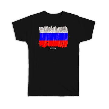 Russia Flag : Gift T-Shirt Europe Travel Expat Country Watercolor