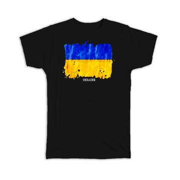 Ukraine Flag : Gift T-Shirt Europe Travel Expat Country Watercolor