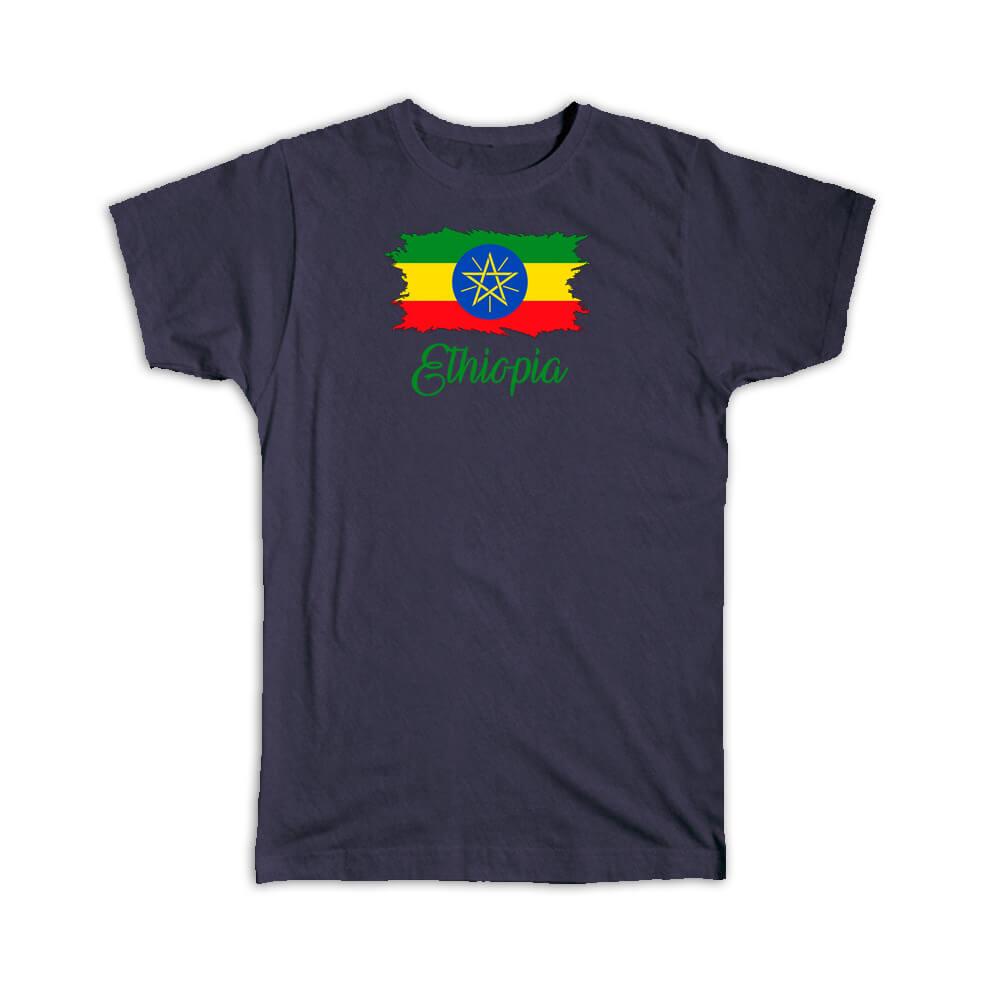 Gift T-Shirt : Ethiopia Flag Ethiopian Country Expat