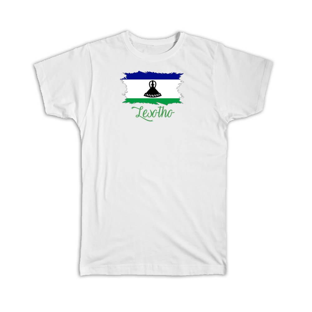 Gift T-Shirt : Lesotho Flag Country Expat