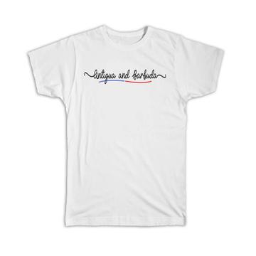 Antigua and Barbuda Flag Colors : Gift T-Shirt Citizen of Travel Expat Country Minimalist Lettering