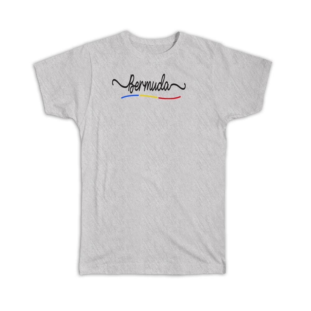 Gift T-Shirt : Bermuda Flag Colors Bermudian Travel Expat Country Minimalist