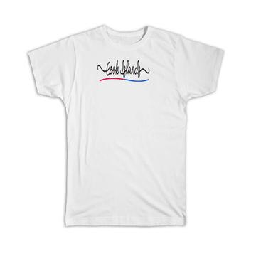 Cook Islands Flag Colors : Gift T-Shirt Islander Travel Expat Country Minimalist Lettering