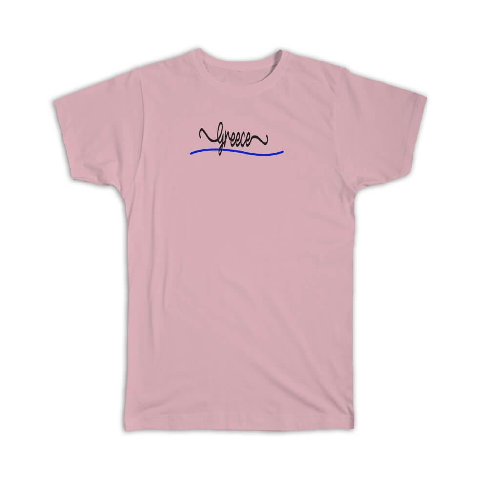 Gift T-Shirt : Greece Flag Colors Greek Travel Expat Country Minimalist