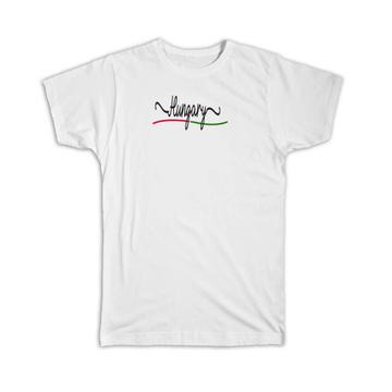 Hungary Flag Colors : Gift T-Shirt Hungarian Travel Expat Country Minimalist Lettering